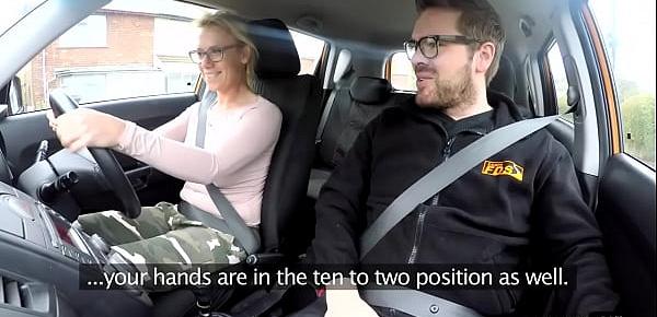  English milf publicly blows driving instructor